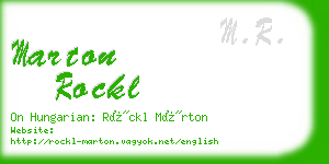 marton rockl business card